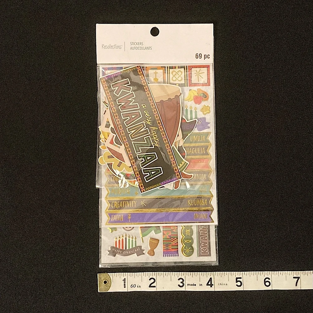 ⭐️ Recollections Kwanzaa 69 Scrapbooking Stickers Pack
